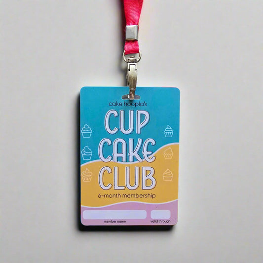 Bright and colorful cupcake club membership keepsake cards from Cake Hoopla, where customers can select 3 or 6-month memberships for DIY cupcake decorating at Cake Hoopla in Tigard, Oregon near Portland